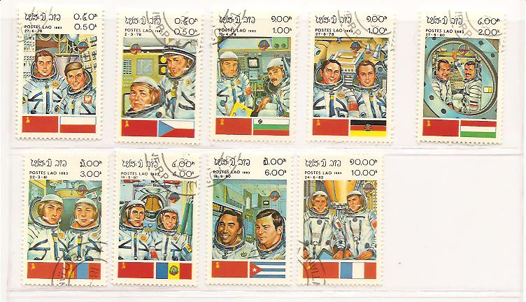 20636 - Laos - serie completa usata: Cooperazione spaziale sovietica