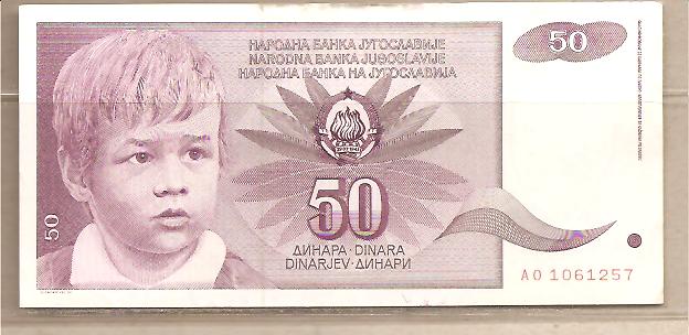 29973 - Yugoslavia - banconota circolata da 50 Dinari - 1990 -