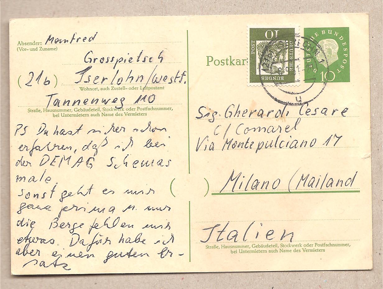 41883 - Germania Occidentale - cartolina postale usata - 1959
