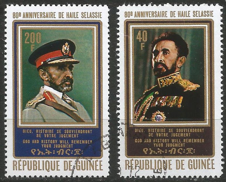 51467 - GUINEA - 1972 - 80 Anniversario della nascita dell Imperatore Hail Selassi - 2 val. cpl. timbrati - Michel : 569/560 - Yvert : 492/493 - (GUI003)